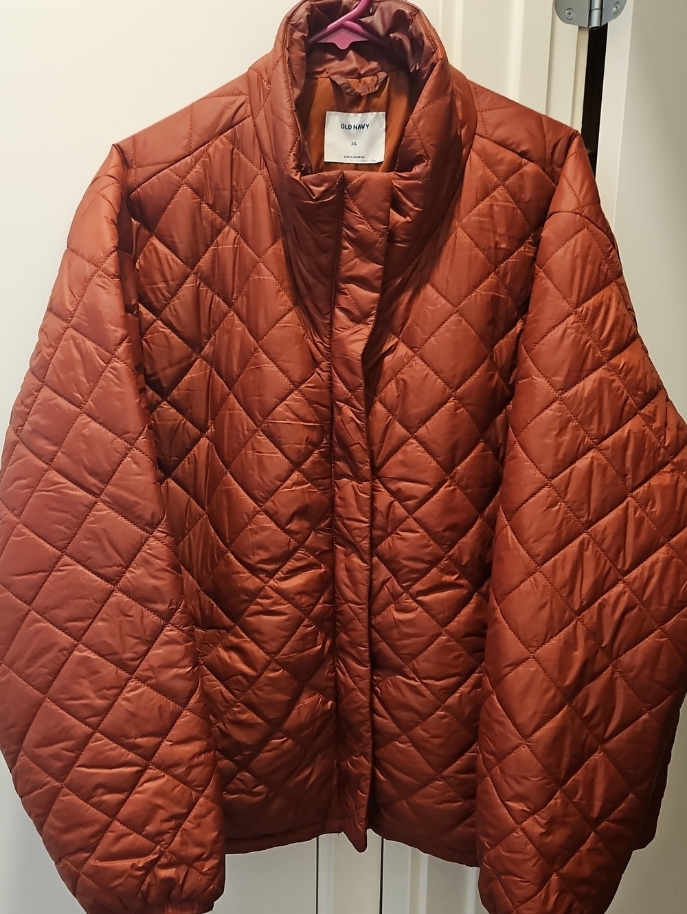Old Navy Quilted Puffer Jacket in Rust